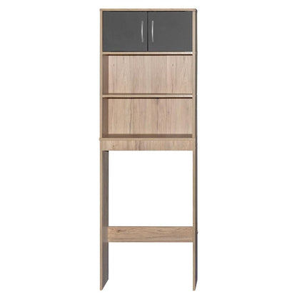 Better Home Products Ace Over-the-Toilet Storage Rack in Natural Oak & Dark Gray