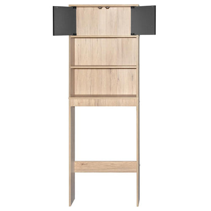 Better Home Products Ace Over-the-Toilet Storage Rack in Natural Oak & Dark Gray
