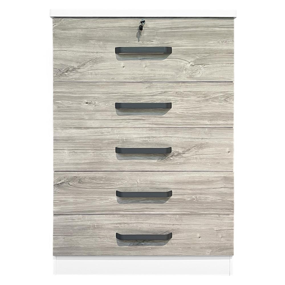 Better Home Products Xia 5 Drawer Chest of Drawers in White