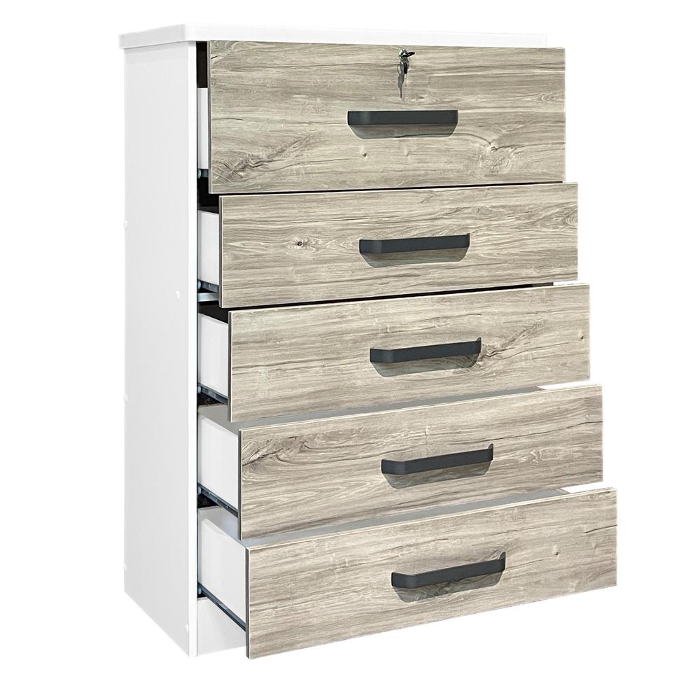 Better Home Products Xia 5 Drawer Chest of Drawers in White