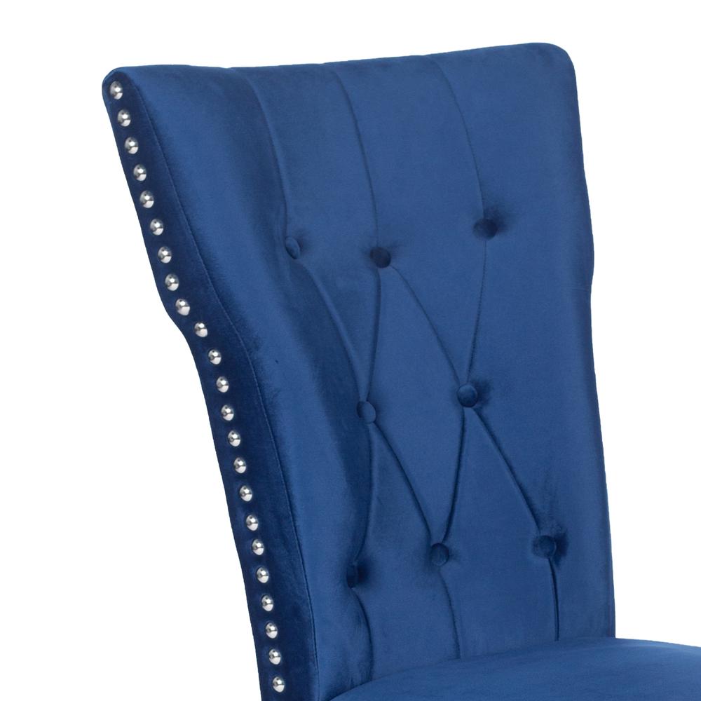 Better Home Products La Costa Velvet Tufted Dining Chair Set of 2 in Blue