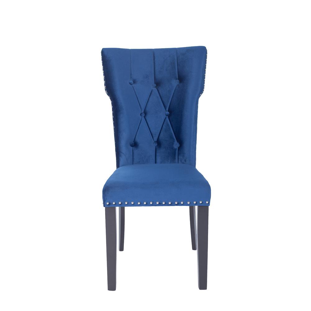Better Home Products La Costa Velvet Tufted Dining Chair Set of 2 in Blue