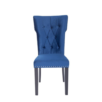 Better Home Products La Costa Velvet Tufted Dining Chair Set of 2 in Blue