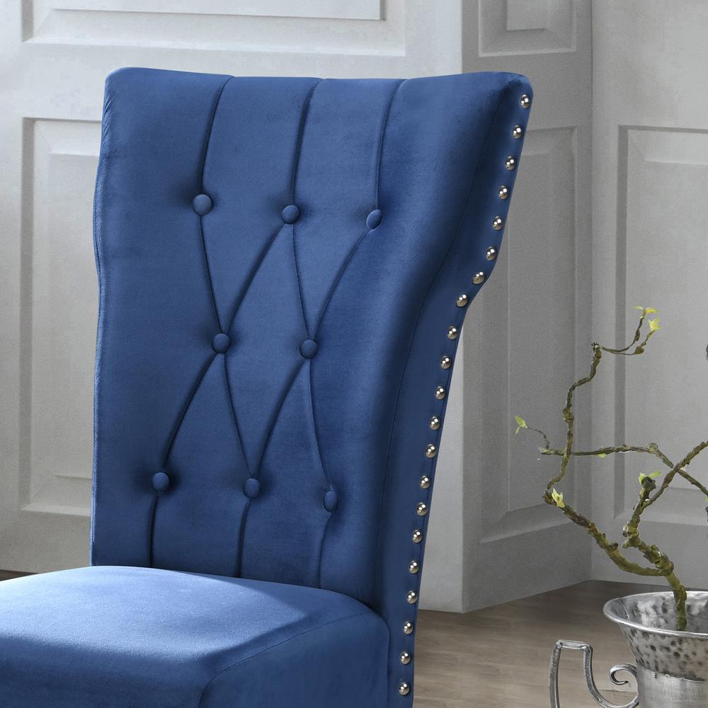 Better Home Products La Costa Velvet Tufted Dining Chair Set of 2 in Blue