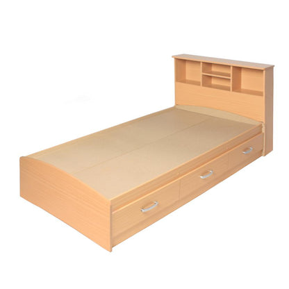 Better Home Products California Wooden Twin Captains Bed in Beech