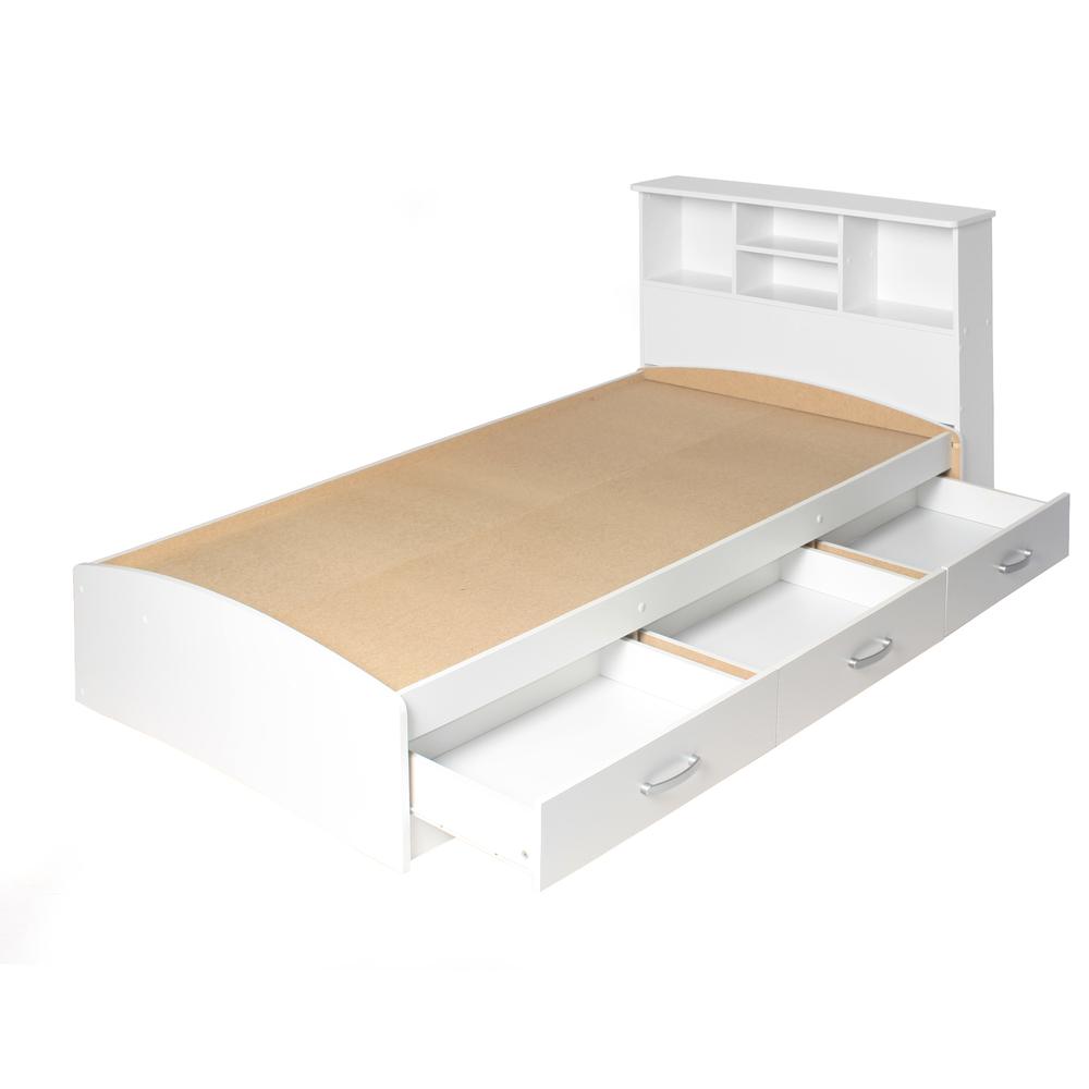 Better Home Products California Wooden Queen Captains Bed in White