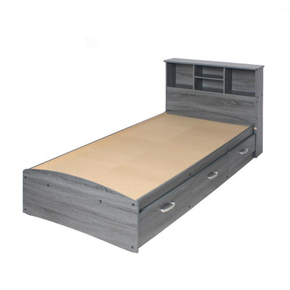 Better Home Products California Wooden Twin Captains Bed in Gray