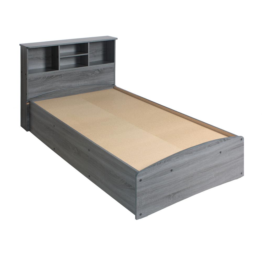 Better Home Products California Wooden Twin Captains Bed in Gray
