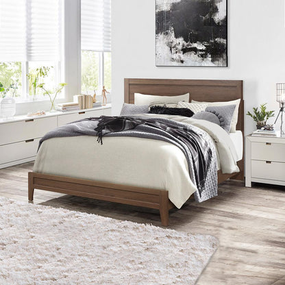 Better Home Products Fox Wood Panel Queen Platform Bed in Brown