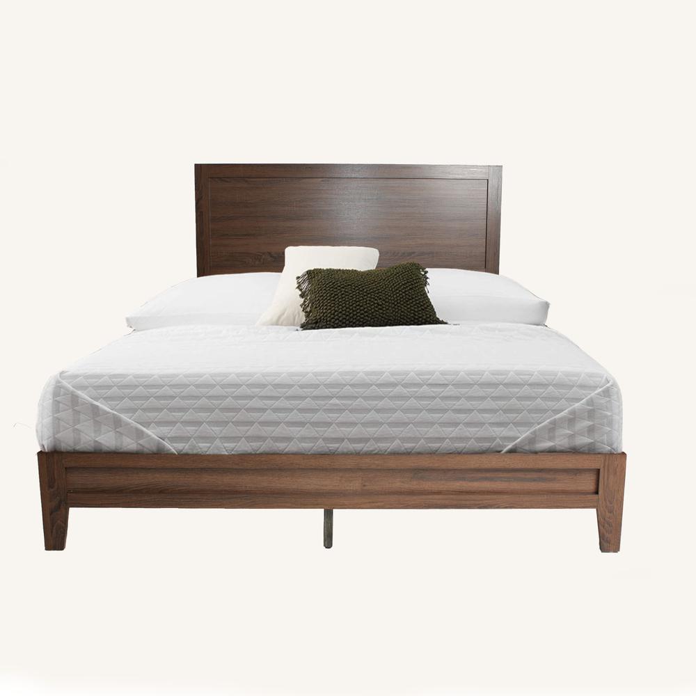 Better Home Products Fox Wood Panel Queen Platform Bed in Brown