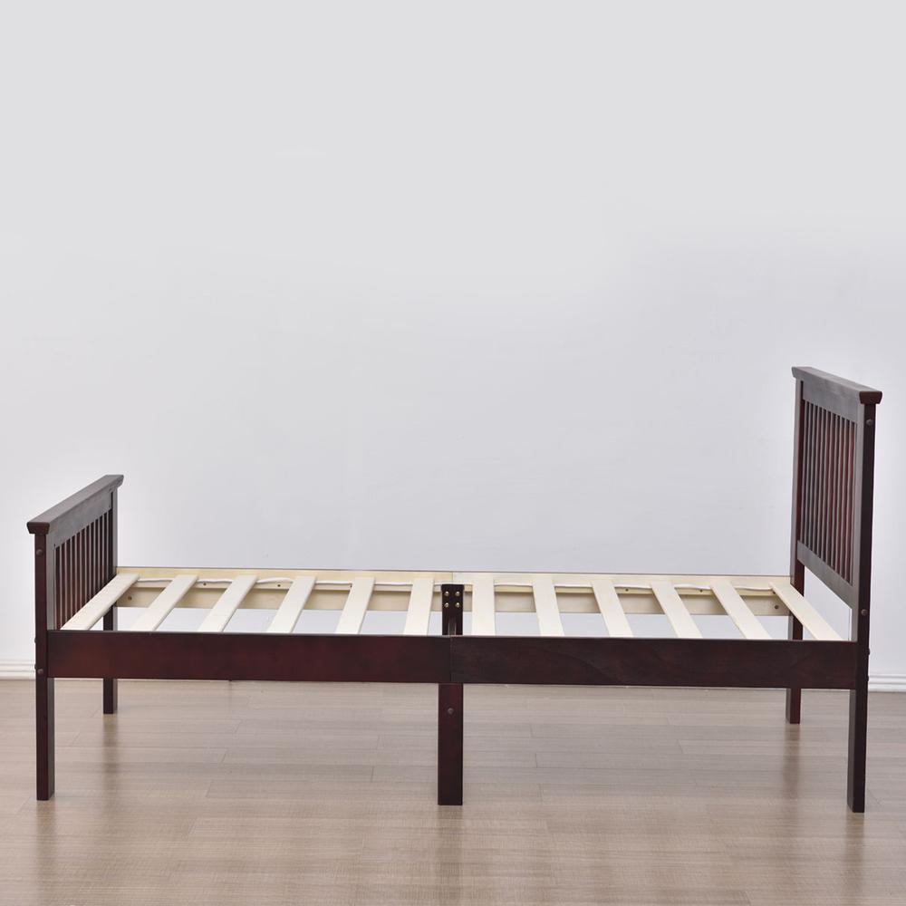 Better Home Products Jassmine Solid Wood Platform Pine Twin Bed in Mahogany