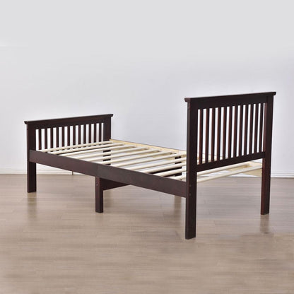 Better Home Products Jassmine Solid Wood Platform Pine Twin Bed in Mahogany