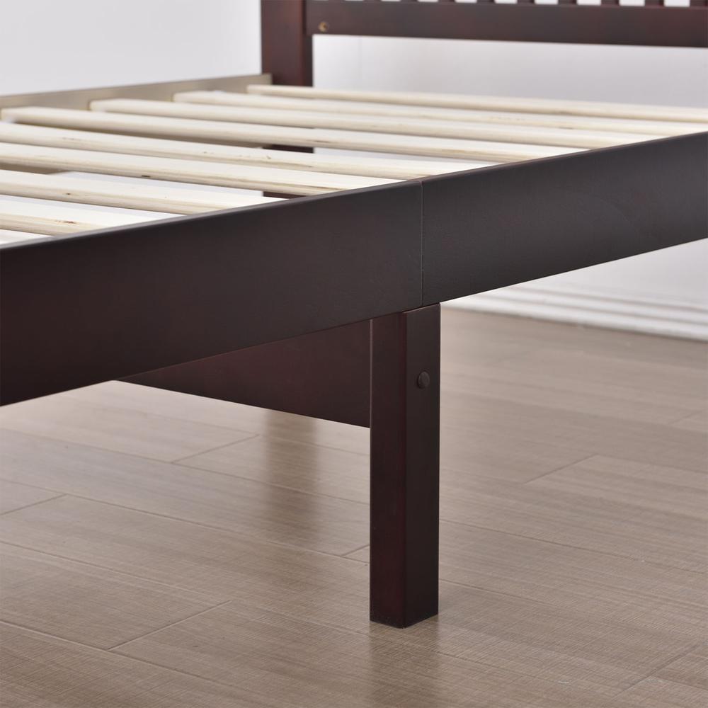 Better Home Products Jassmine Solid Wood Platform Pine Twin Bed in Mahogany