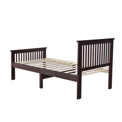 Better Home Products Jassmine Solid Wood Platform Pine Twin Bed in Mahogany