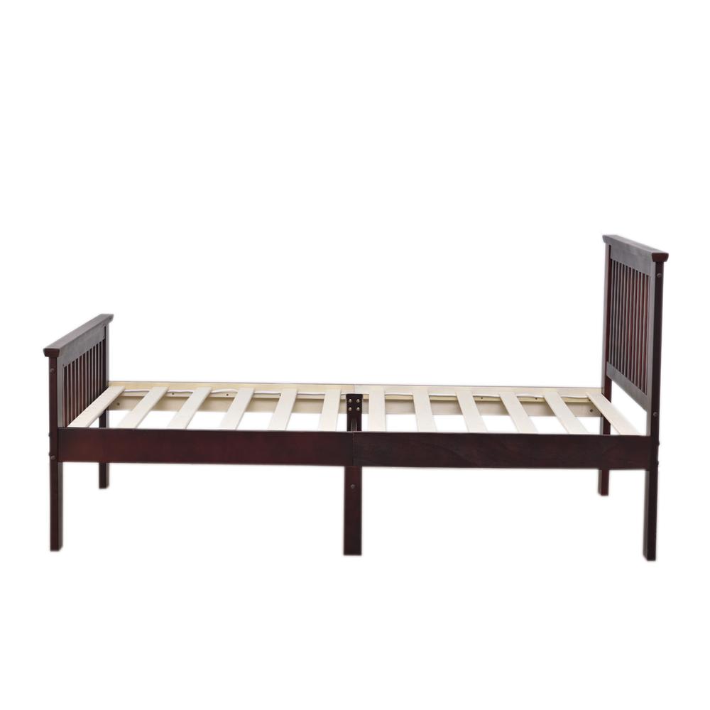 Better Home Products Jassmine Solid Wood Platform Pine Twin Bed in Mahogany