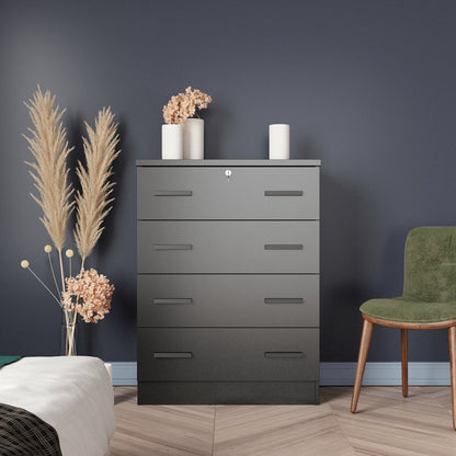 4 Drawers Chest in Black Color