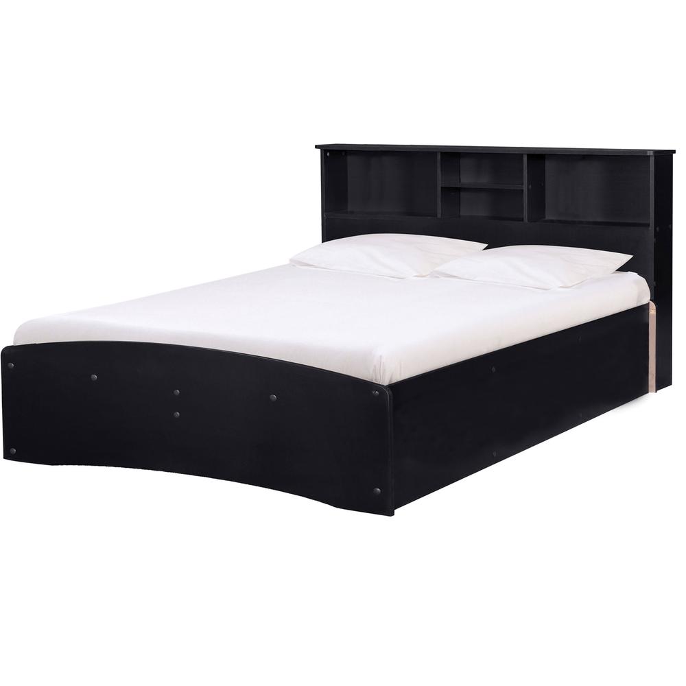 Better Home Products California Wooden Full Captains Bed in Black