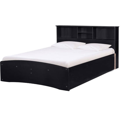 Better Home Products California Wooden Full Captains Bed in Black