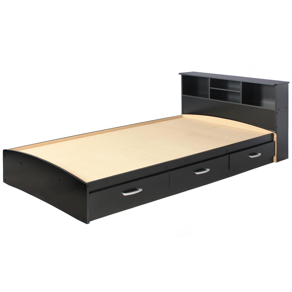 Better Home Products California Wooden Full Captains Bed in Black