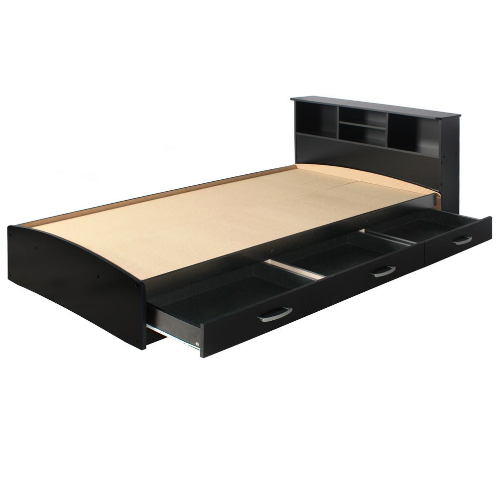 Better Home Products California Wooden Full Captains Bed in Black