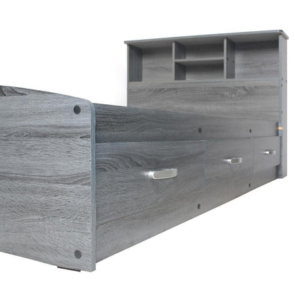 Better Home Products California Wooden Full Captains Bed in Gray
