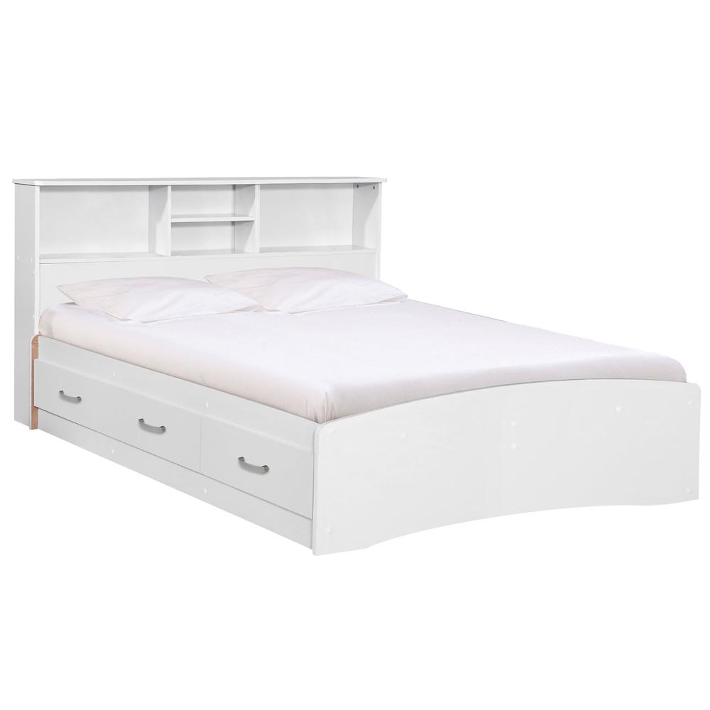 Better Home Products California Wooden Full Captains Bed in White