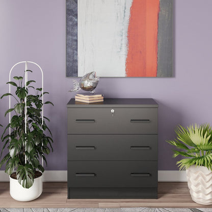 3 Drawers Chest  in Black Color