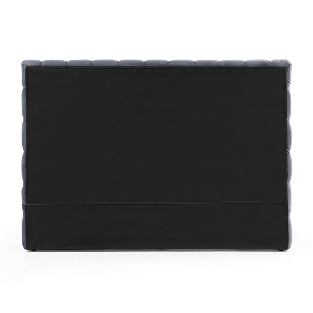 Velvet Queen Bed with Deep Button Tufting in Gray