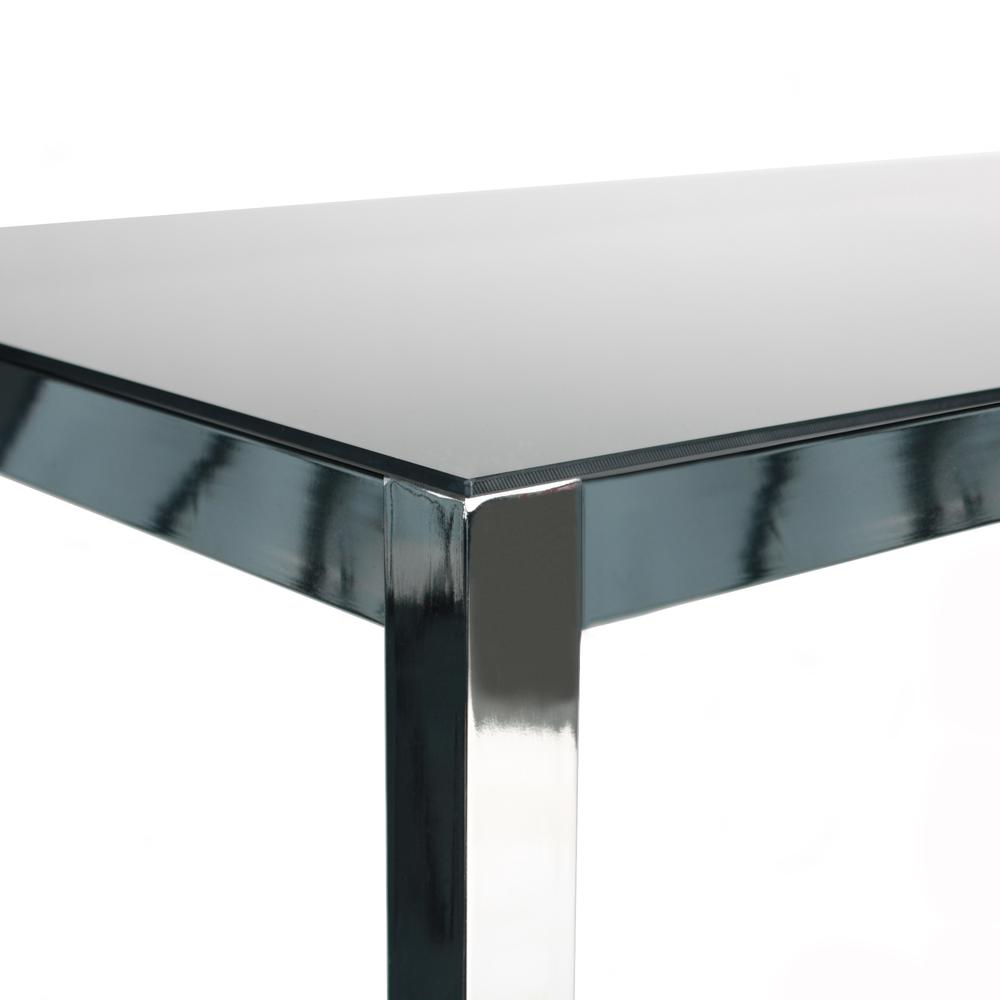 Better Home Products Elliott Chrome Metal Frame Black Tempered Glass Table
