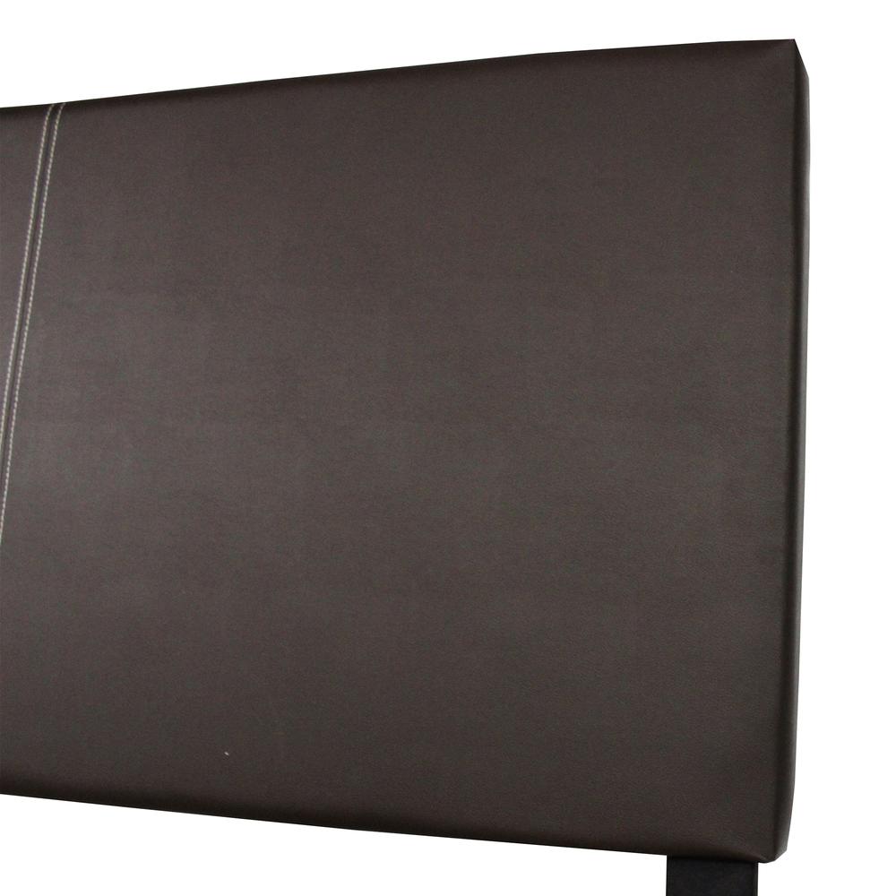 Better Home Products Nora Faux Leather Upholstered King Panel Bed in Tobacco