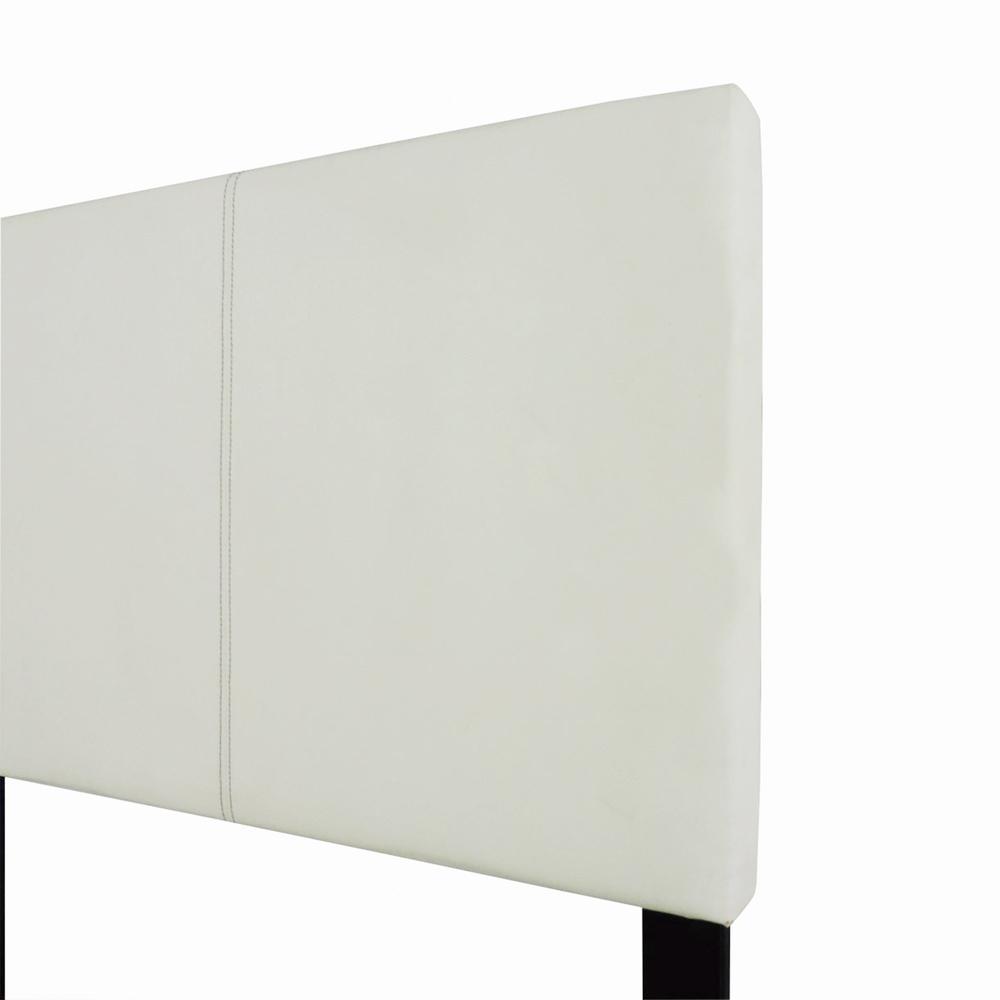 Better Home Products Nora Faux Leather Upholstered King Panel Bed in White