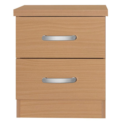 Better Home Products Cindy Faux Wood 2 Drawer Nightstand in Beech