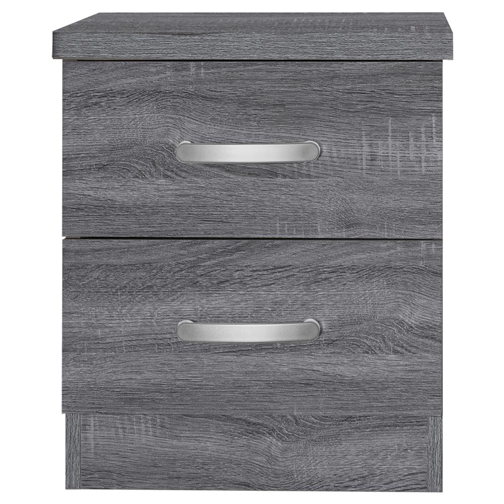 Better Home Products Cindy Faux Wood 2 Drawer Nightstand in Gray