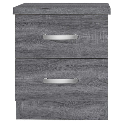 Better Home Products Cindy Faux Wood 2 Drawer Nightstand in Gray