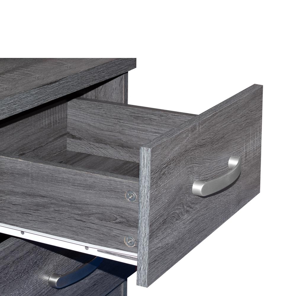 Better Home Products Cindy Faux Wood 2 Drawer Nightstand in Gray