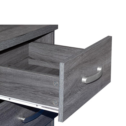Better Home Products Cindy Faux Wood 2 Drawer Nightstand in Gray