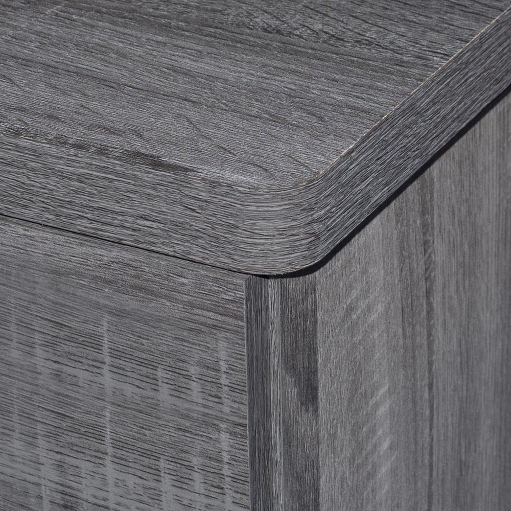 Better Home Products Cindy Faux Wood 2 Drawer Nightstand in Gray