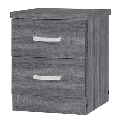 Better Home Products Cindy Faux Wood 2 Drawer Nightstand in Gray