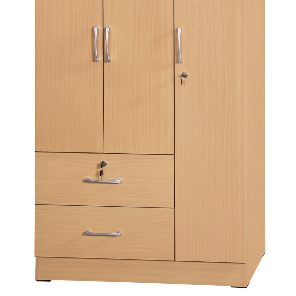 Better Home Products Symphony Wardrobe Armoire Closet with Two Drawers in Maple