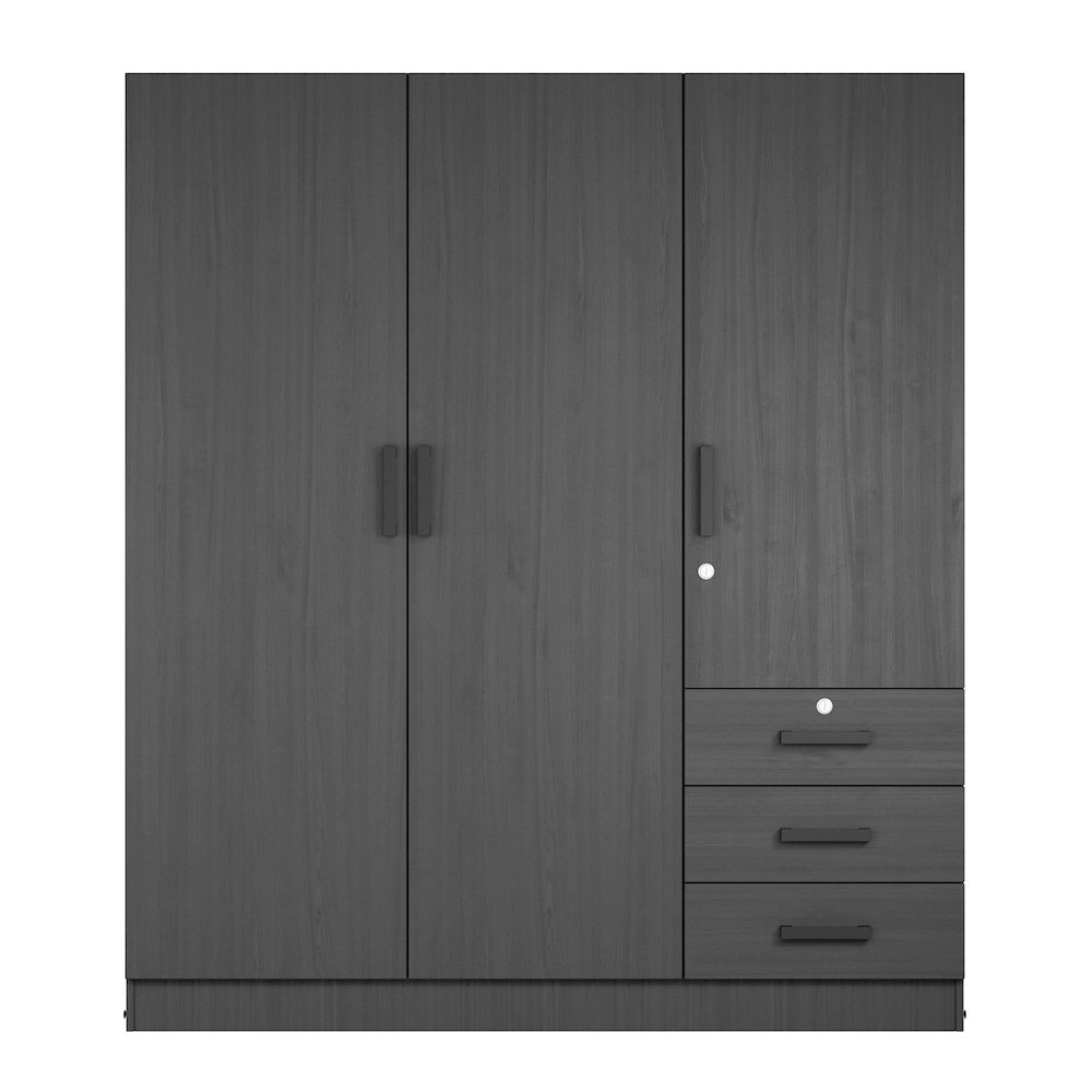 Jumbo 61" Wide Large Wardrobe Closet 3 Doors and 3 Drawers Lots of Storage