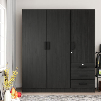 Jumbo 61" Wide Large Wardrobe Closet 3 Doors and 3 Drawers Lots of Storage