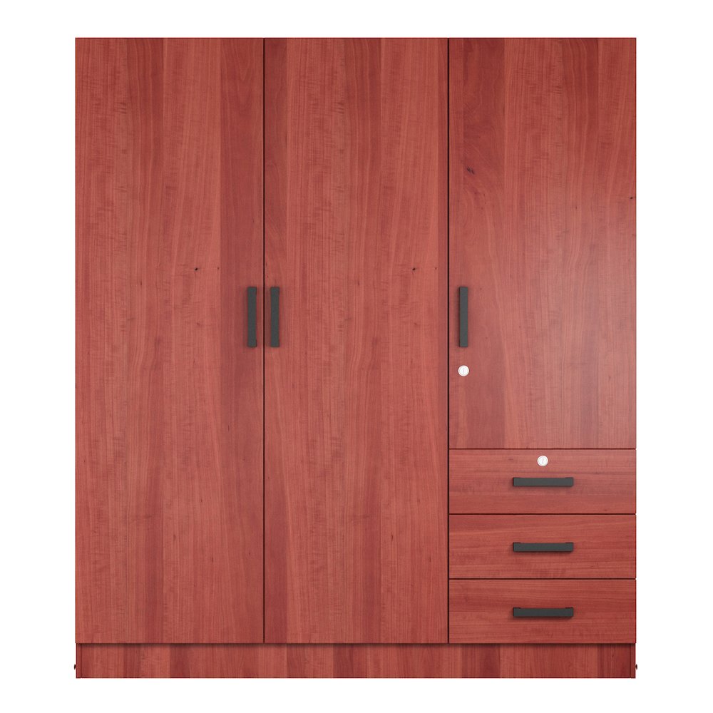 61"Wide Armoire Wardrobe Closet For Hanging With 3 Drawers & Shelves
