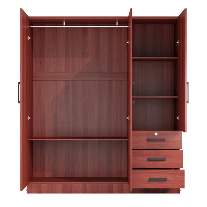 61"Wide Armoire Wardrobe Closet For Hanging With 3 Drawers & Shelves