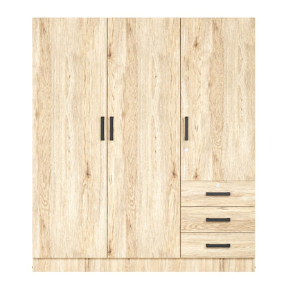 61"Wide Armoire Wardrobe Closet For Hanging With 3 Drawers & Shelves