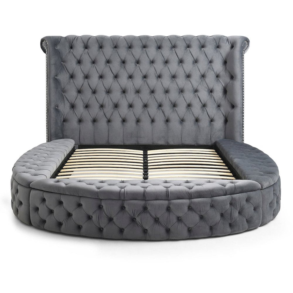 Upholstered Round Storage Bed