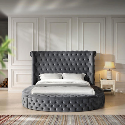 Upholstered Round Storage Bed