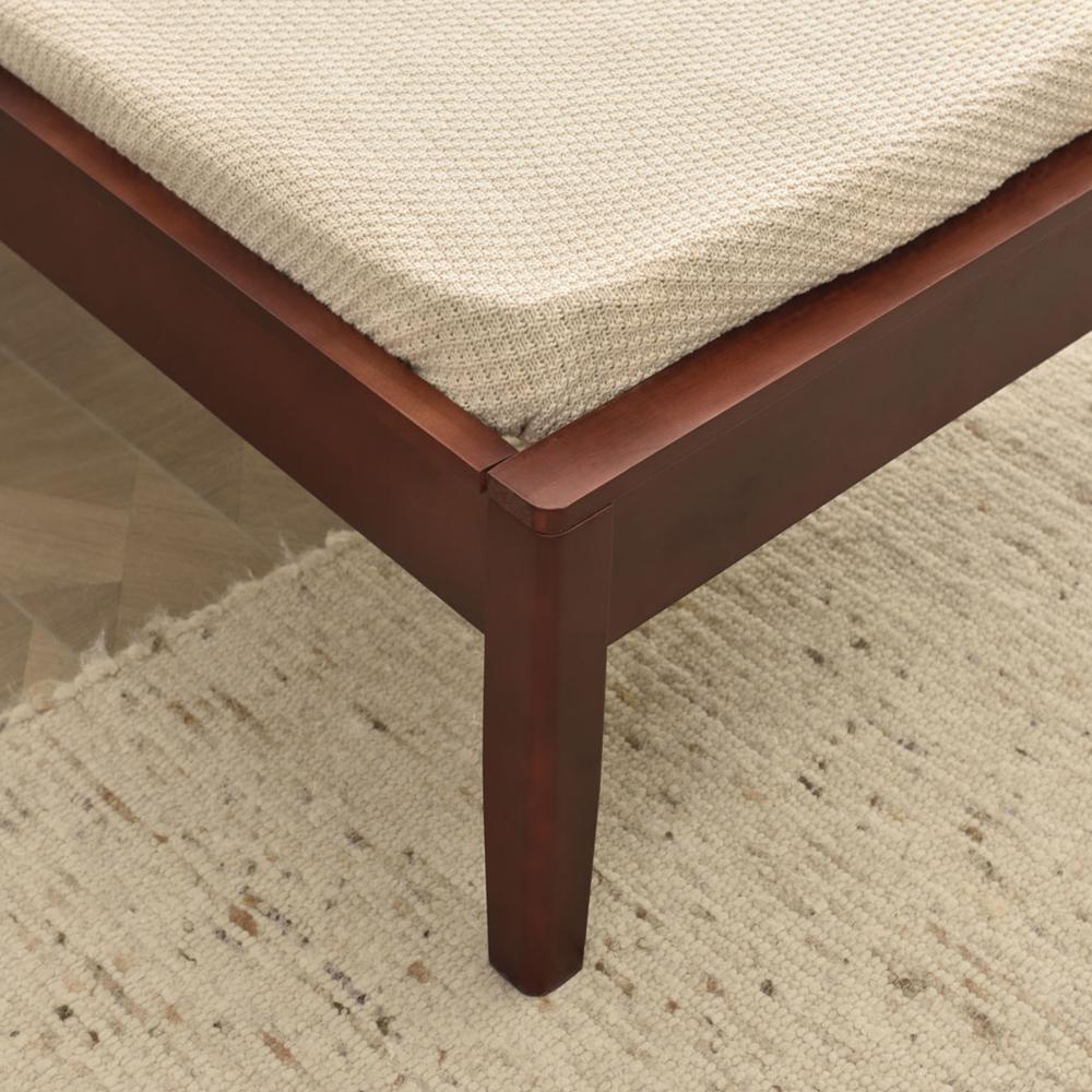 Better Home Products Stella Solid Pine Wood Twin Platform Bed Frame in Mahogany