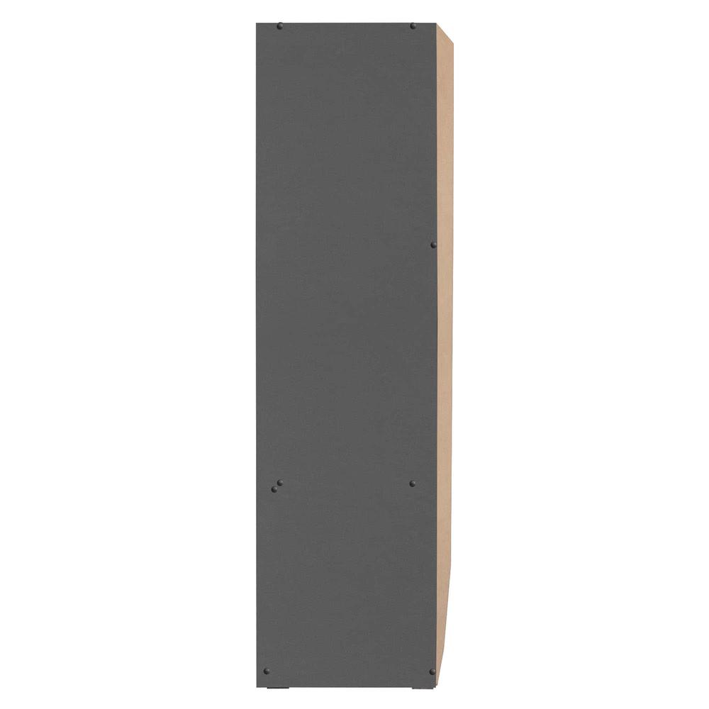 Better Home Products Sarah Modern Wood Double Sliding Door Armoire in Dark Gray