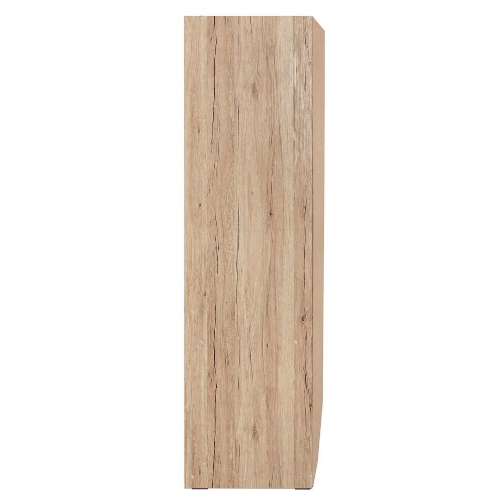 Better Home Products Sarah Modern Wood Double Sliding Door Armoire Natural Oak