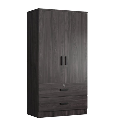 Woodpeckers Furniture And Mattress 2-Door Armoire with 2-Drawers (Tobacco)